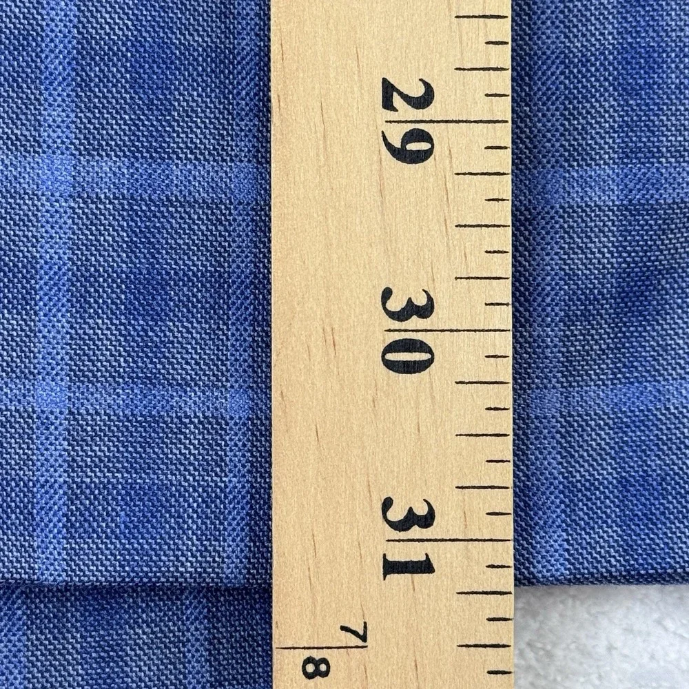 Ralph Lauren Blazer Men 50R Blue Plaid Wool Blend 2 Button Notched Dual Vented